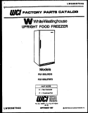 COVER Diagram and Parts List for FU168JRW3  Frigidaire Freezer