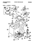 CABINET, TOP PANEL, BASE Diagram and Parts List for LA650AXW3  Frigidaire Washer