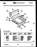 BACKGUARD AND COOKTOP PARTS Diagram and Parts List for CGC1M3WSTB  Gibson Range