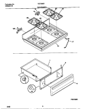 TOP / DRAWER Diagram and Parts List for TGF353BCWC  Tappan Range