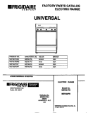 COVER Diagram and Parts List for MEF302PBWF  Frigidaire Range