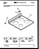 COOKTOP PARTS Diagram and Parts List for RGS36BNW1  Frigidaire Range