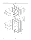 DOOR Diagram and Parts List for WRT5B1EWC  Crosley Refrigerator