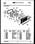 DOOR PARTS Diagram and Parts List for 31-6969-00-01  Tappan Range