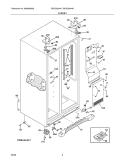 CABINET Diagram and Parts List for BGHS2644KF0  Frigidaire Refrigerator