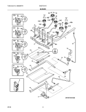 BURNER Diagram and Parts List for BGGF3031KWG  Frigidaire Range