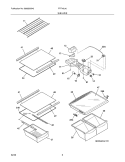 SHELVES Diagram and Parts List for FRT18L4JW4  Frigidaire Refrigerator