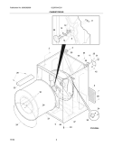 CABINET / DRUM Diagram and Parts List for GLGR341CC0  Frigidaire Dryer