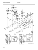 BURNER Diagram and Parts List for FFGC3625LWA  Frigidaire Cooktop