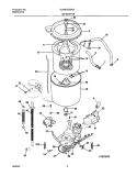 WSHR MTR, HOSE Diagram and Parts List for GLWS1233AQ1  Frigidaire Washer