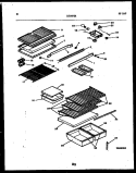 SHELVES AND SUPPORTS Diagram and Parts List for RT19F5WX3A  Gibson Refrigerator