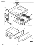 TOP / DRAWER Diagram and Parts List for FEF388WCCC  Frigidaire Range