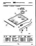 COOKTOP PARTS Diagram and Parts List for GF980KXW0  Frigidaire Range