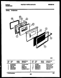 LOWER OVEN DOOR PARTS Diagram and Parts List for 72-3662-23-01  Tappan Range