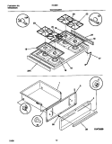TOP / DRAWER Diagram and Parts List for 72-3981-23-07  Tappan Range