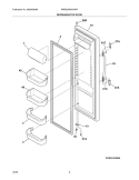 REFRIGERATOR DOOR Diagram and Parts List for WRS23MW3AWR  Westinghouse Refrigerator