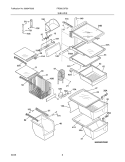 SHELVES Diagram and Parts List for FRS6LC8FS3  Frigidaire Refrigerator