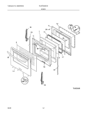 DOOR Diagram and Parts List for PLGFZ390ECB  Frigidaire Range