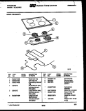 COOKTOP AND BROILER PARTS Diagram and Parts List for REGC39BNW1  Frigidaire Range