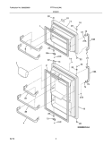 DOOR Diagram and Parts List for FFTR1515LW0  Frigidaire Refrigerator