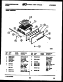 BROILER DRAWER PARTS Diagram and Parts List for GF620HXD4  Frigidaire Range