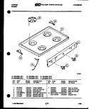 COOKTOP PARTS Diagram and Parts List for 30-2238-00-02  Tappan Range