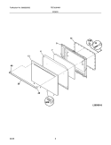 DOOR Diagram and Parts List for FEF303HWA  Frigidaire Range
