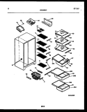 SHELVES AND SUPPORTS Diagram and Parts List for FPCE24VFL1  Frigidaire Refrigerator