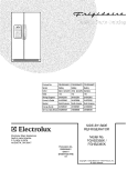 COVER Diagram and Parts List for FGHS2365KF1  Frigidaire Refrigerator