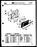 DOOR PARTS Diagram and Parts List for 31-3347-00-01  Tappan Range
