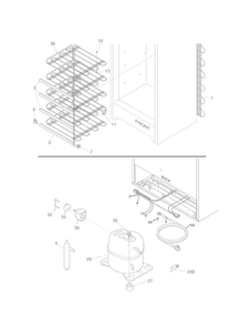 System Diagram and Parts List for 25328722805  Kenmore Freezer