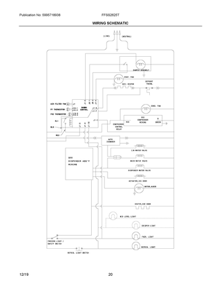 Wiring Schematic Diagram and Parts List for FFSS2625TP3  Frigidaire Refrigerator