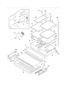 Shelves Diagram and Parts List for FGUB2642LE4  Frigidaire Refrigerator