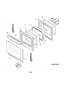 Door Diagram and Parts List for 79093019310  Kenmore Range
