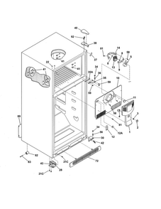 Cabinet Diagram and Parts List for FFHT2117LB8  Frigidaire Refrigerator