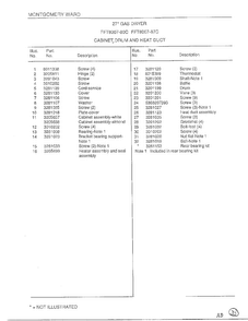 Cabinet/drum/heat Duct Page 2 Diagram and Parts List for 8007-80C  Frigidaire Dryer