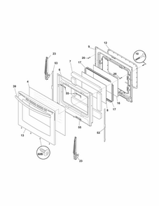 Door Diagram and Parts List for 79072633210  Kenmore Range