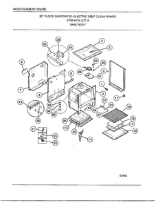 Basic Body Diagram and Parts List for 4879A  Frigidaire Range