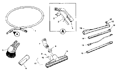 Accessories Diagram and Parts List for 00067  Electrolux Canister Vacuum