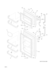 Doors Diagram and Parts List for FFHT1821QB1  Frigidaire Refrigerator