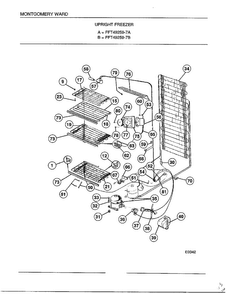 Upright Freezer Page 3 Diagram and Parts List for 49259B  Frigidaire Freezer