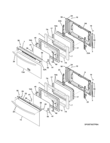 Doors Diagram and Parts List for FGEF302TPBA  Frigidaire Range