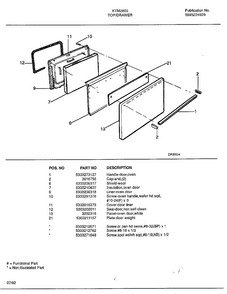 Top/drawer Page 3 Diagram and Parts List for 2803  Frigidaire Range