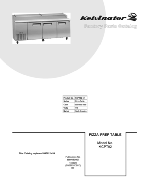 01 - COVER SHEET Diagram and Parts List for KCPT9212  Frigidaire Miscellaneous