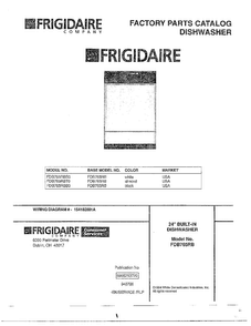 Dishwasher/front Cover Diagram and Parts List for FDB765RB  Frigidaire Dishwasher