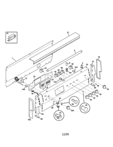 Backguard Diagram and Parts List for FEF455WFBC  Frigidaire Range