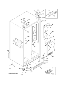 Cabinet Diagram and Parts List for EI26SS30JS6A  Electrolux Refrigerator