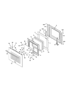 Door Diagram and Parts List for FPEW2785PFC  Frigidaire Wall Oven