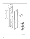 FREEZER DOOR Diagram and Parts List for EW23SS65HS1  Electrolux Refrigerator
