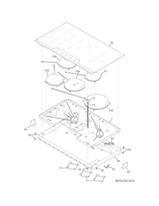 Maintop/surface Units Diagram and Parts List for FPIC3677RFA  Frigidaire Cooktop